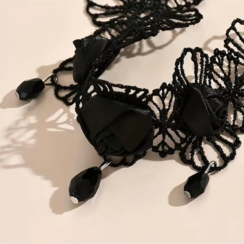 Gothic‎ Retro Style Black Flower Lace Anklet -Faux Fashion Jewelry